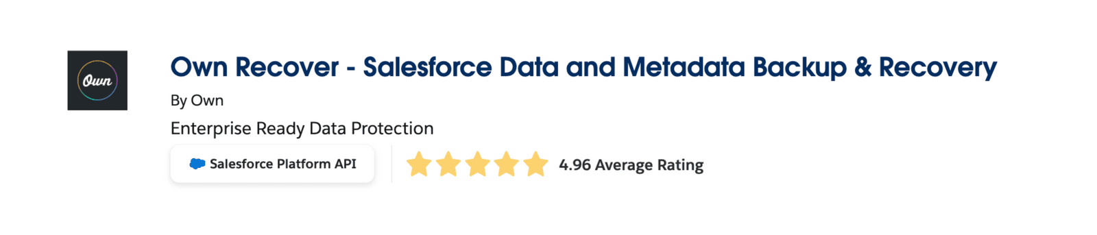 Own Recover - Salesforce Data and MetaData Backup & Recovery