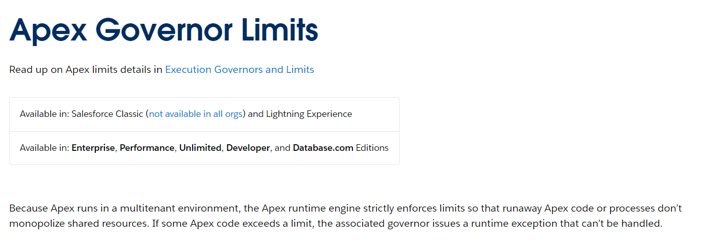Apex Governor Limits