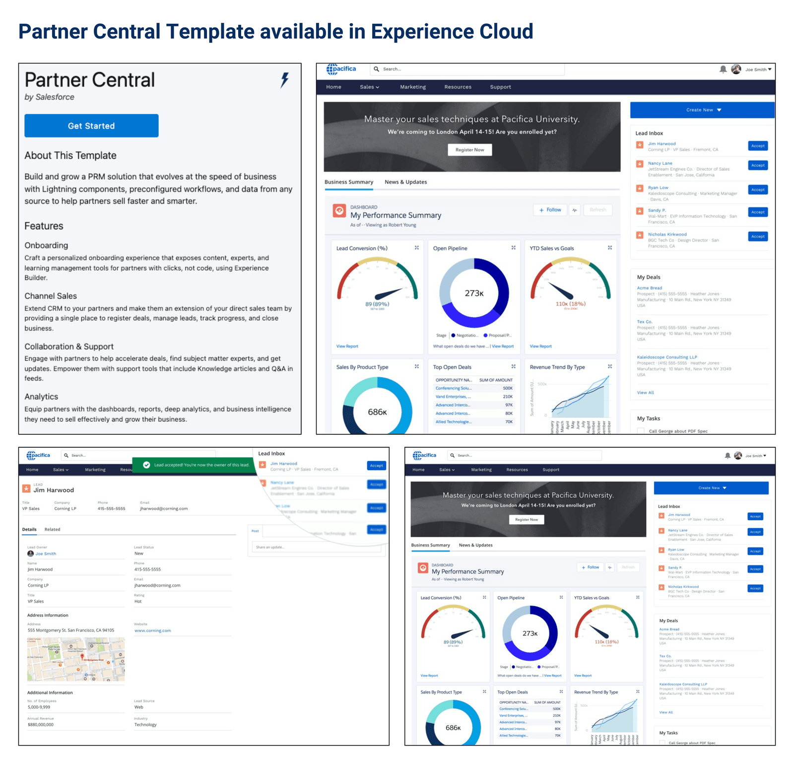 preview of Partner Central Template available in Salesforce Experience Cloud