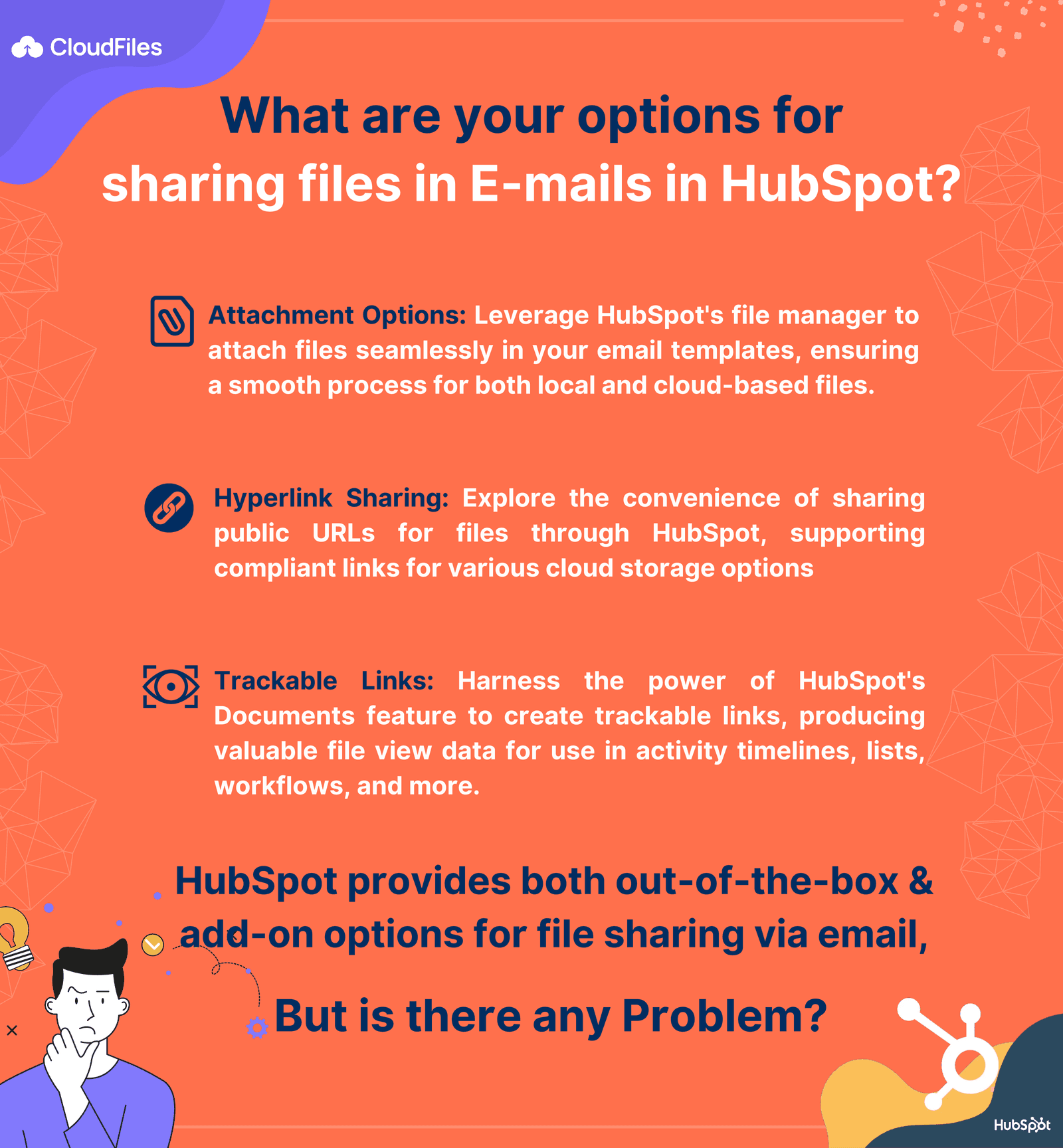 What are your options for sharing files in E-mails?