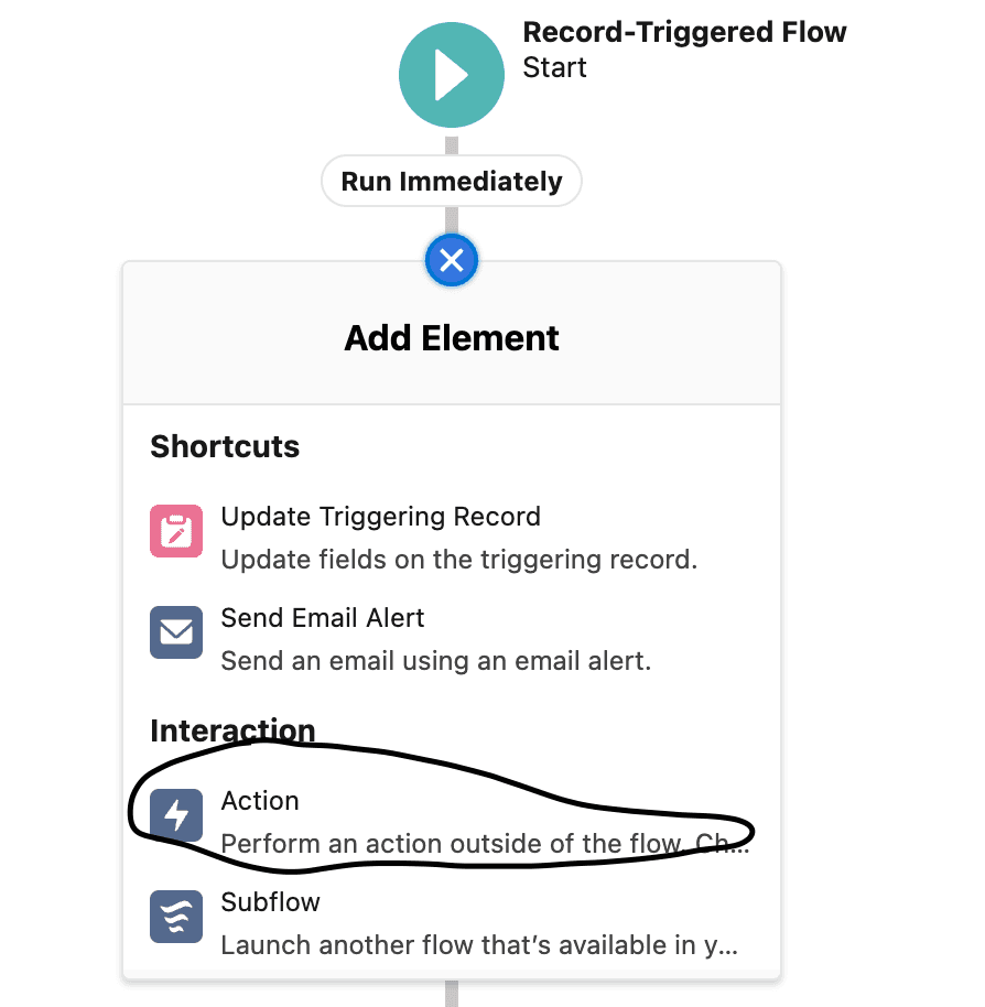 Add Action Element