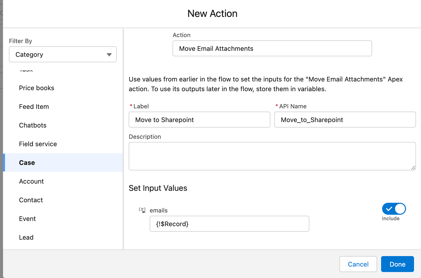 Use Apex in Flow Action