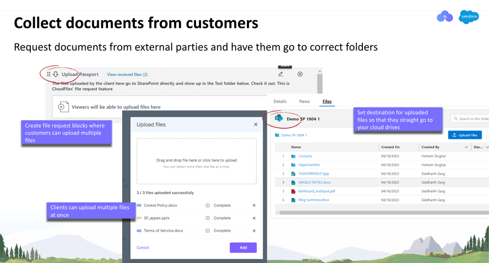 Collect documents from customers