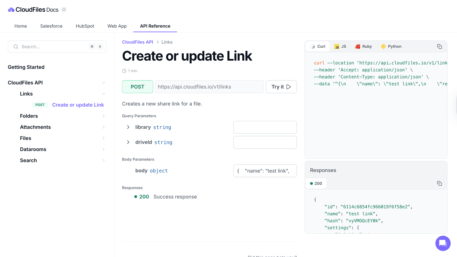 CloudFiles API