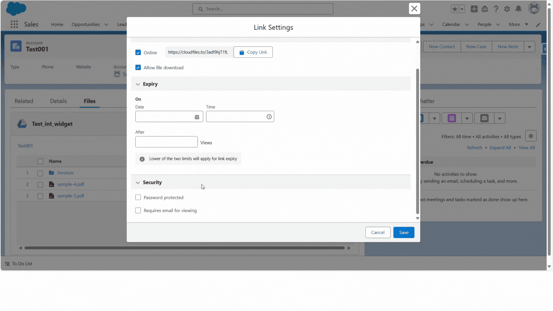 Share individual files/folders via CloudFiles Links