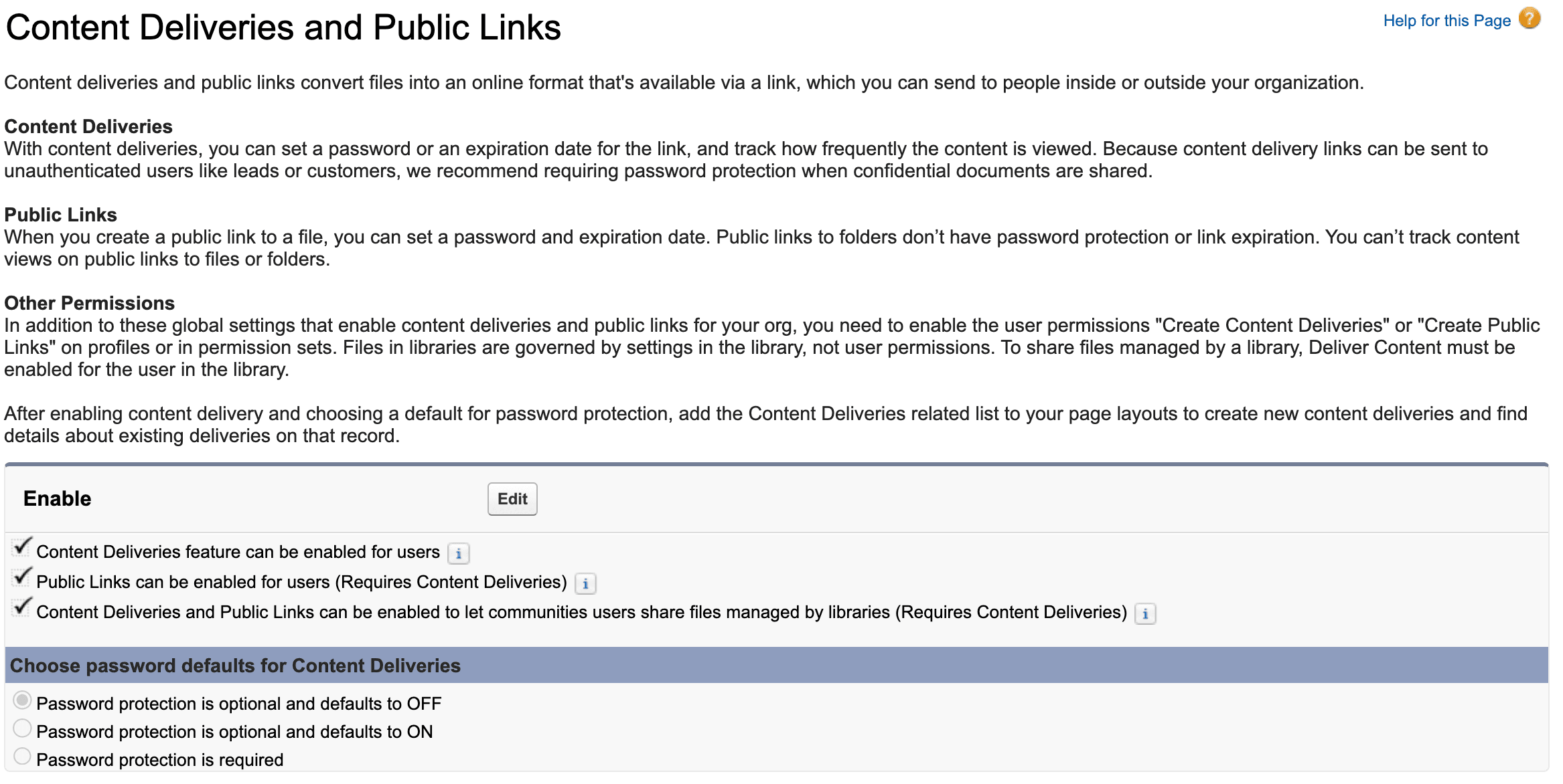 content deliveries and public links 