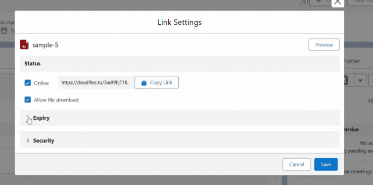 create sharing link