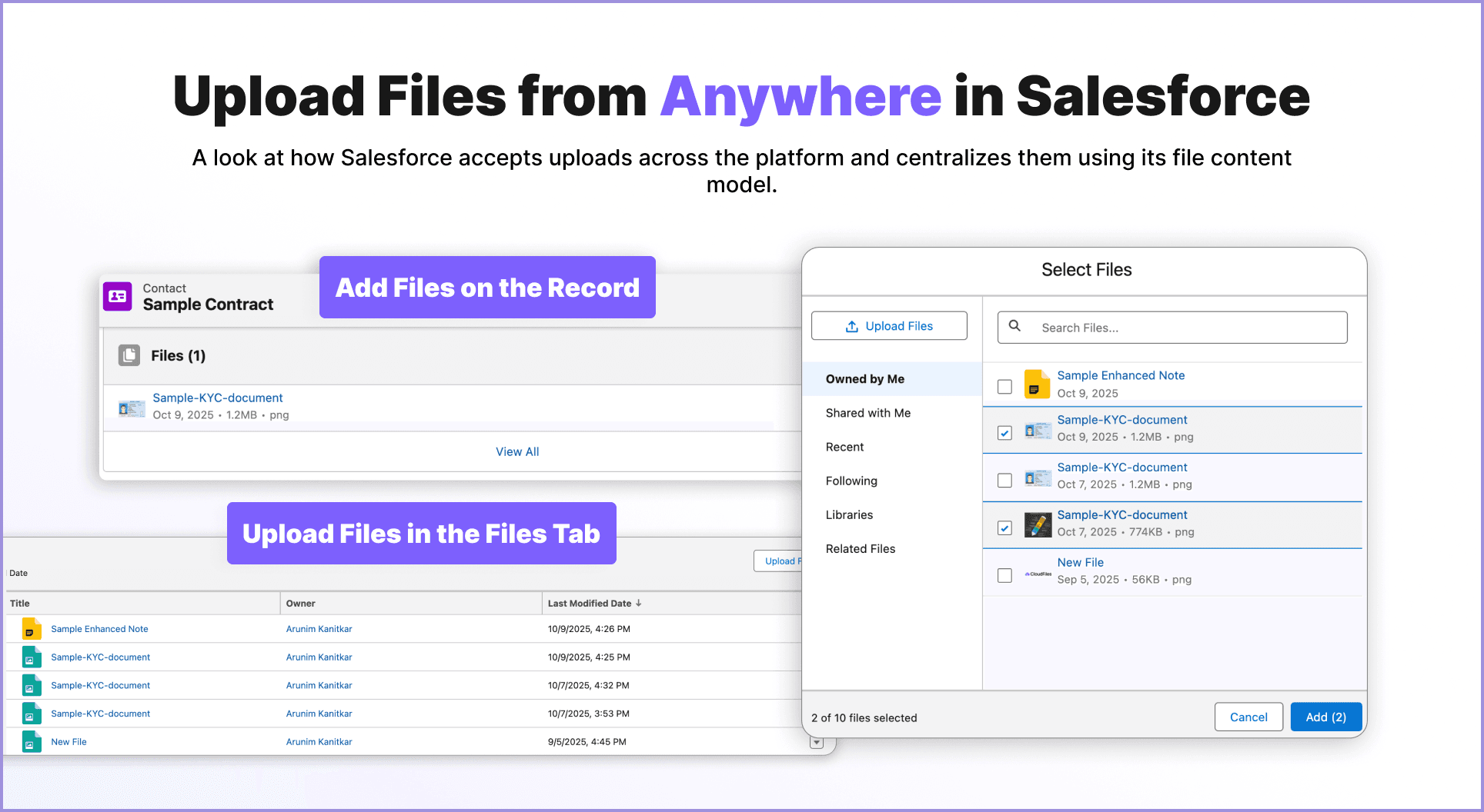 Upload files from anywhere
